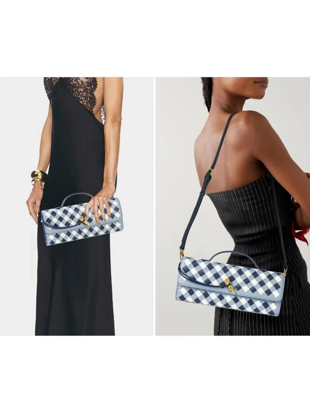 Women Mixed Sky Woven Vegan Leather Clutch Purse Formal Evening Crossbody Bag